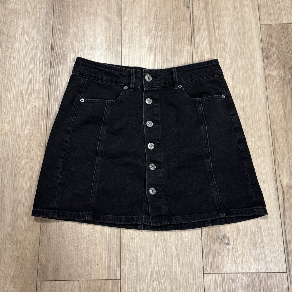 American‎ Eagle Outfitters Jean Skirt Size 2 Black Denim Women's Mini Skirt